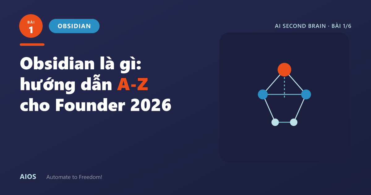 [Bài 1] - Obsidian là gì: hướng dẫn từ A-Z cho Founder và Creator 2026